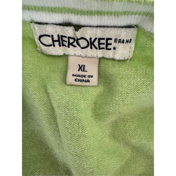 Cherokee XL women’s sweater vest lime green sleeveless cotton round neck - Picture 4 of 5
